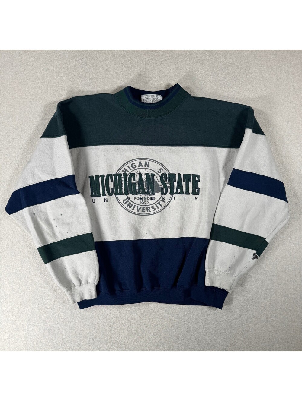 Vintage 90s Michigan State University Colour Block Sweater